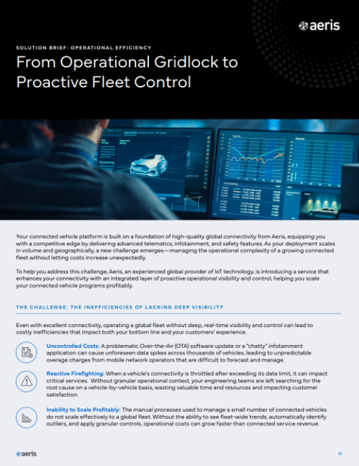 Solution Brief: Aeris Operational Efficiency for Automotive