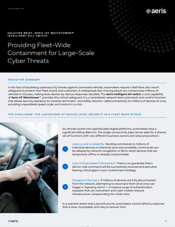 Solution Brief: Aeris IoT Watchtower Intelligent Kill Switch
